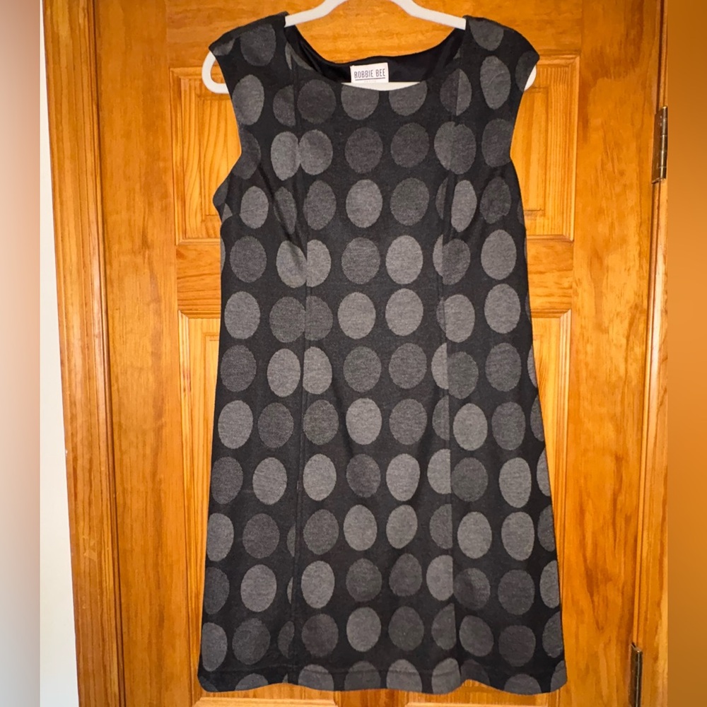 Robbie Bee Gray Sheath Mini Dress Crew Neck Sleeveless